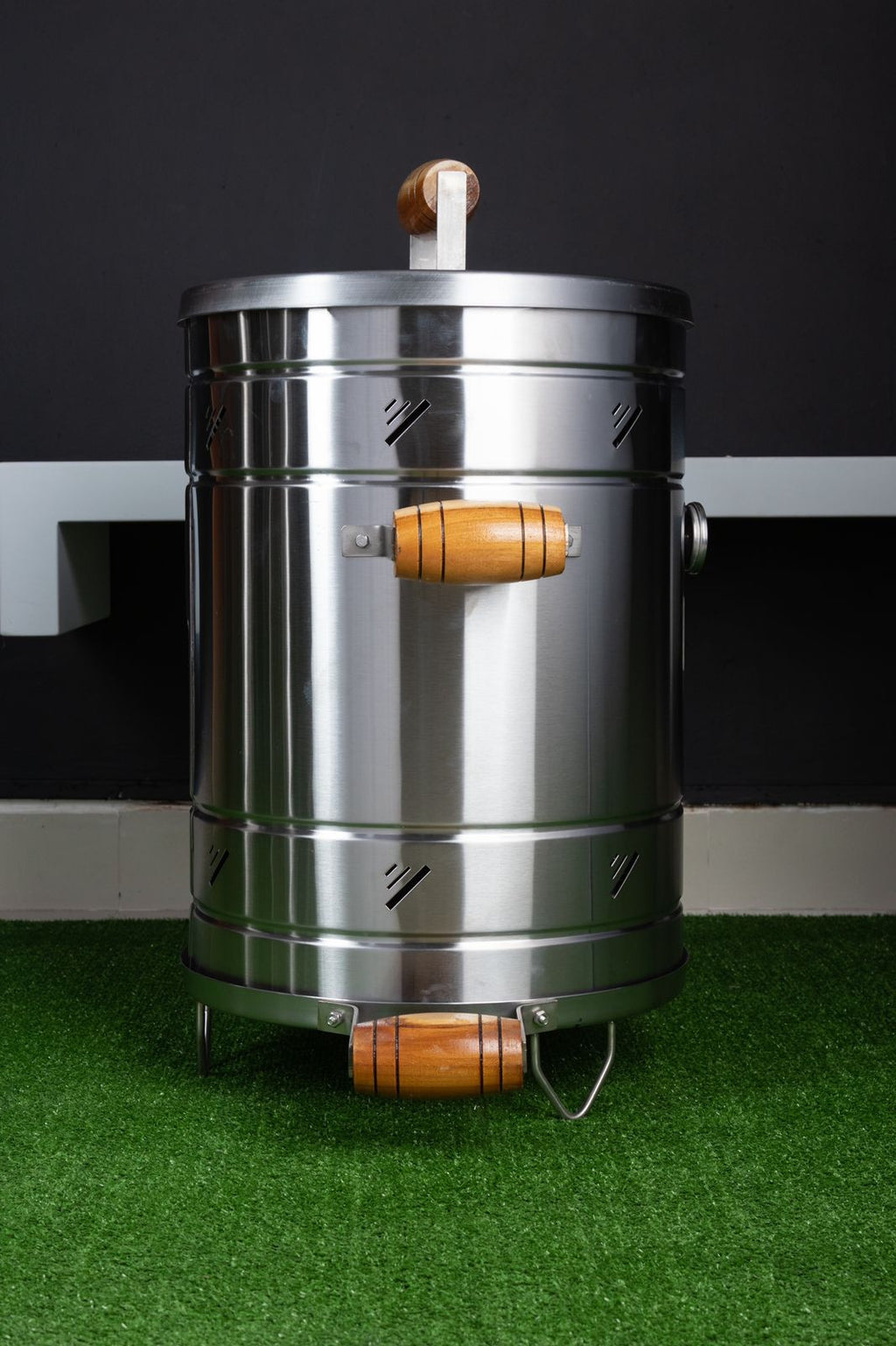 Asador Barril Mini en Acero Inoxidable | Para 6-10 Personas