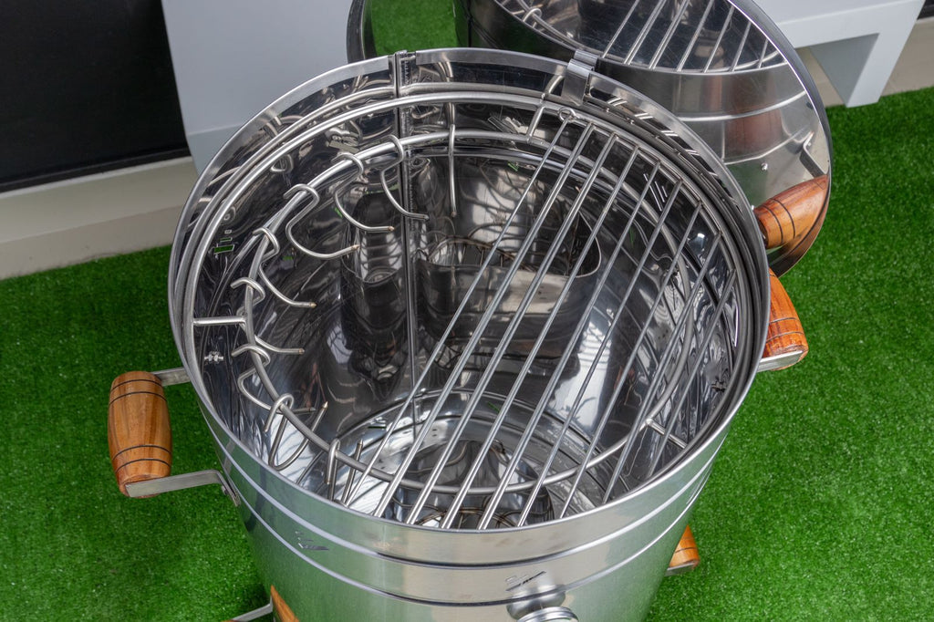 Asador Barril Mini en Acero Inoxidable | Para 6-10 Personas