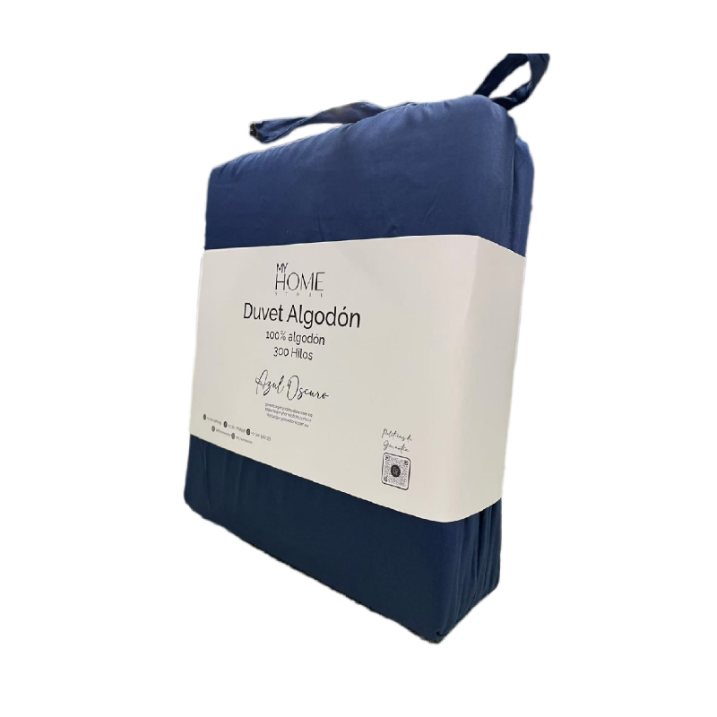 Duvet de Algodón 300 Hilos Azul Queen - Suave, Fresco y Elegante