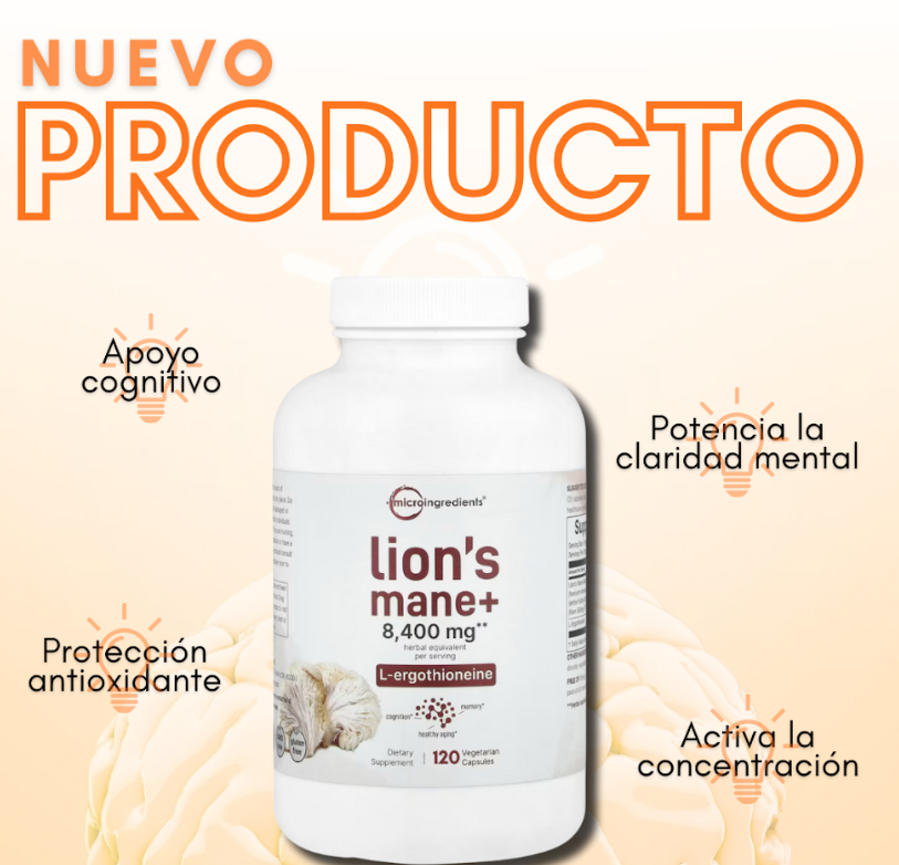 Lion's Mane - Suplemento de Melena de Leon para Memoria, Enfoque y Salud Cerebral