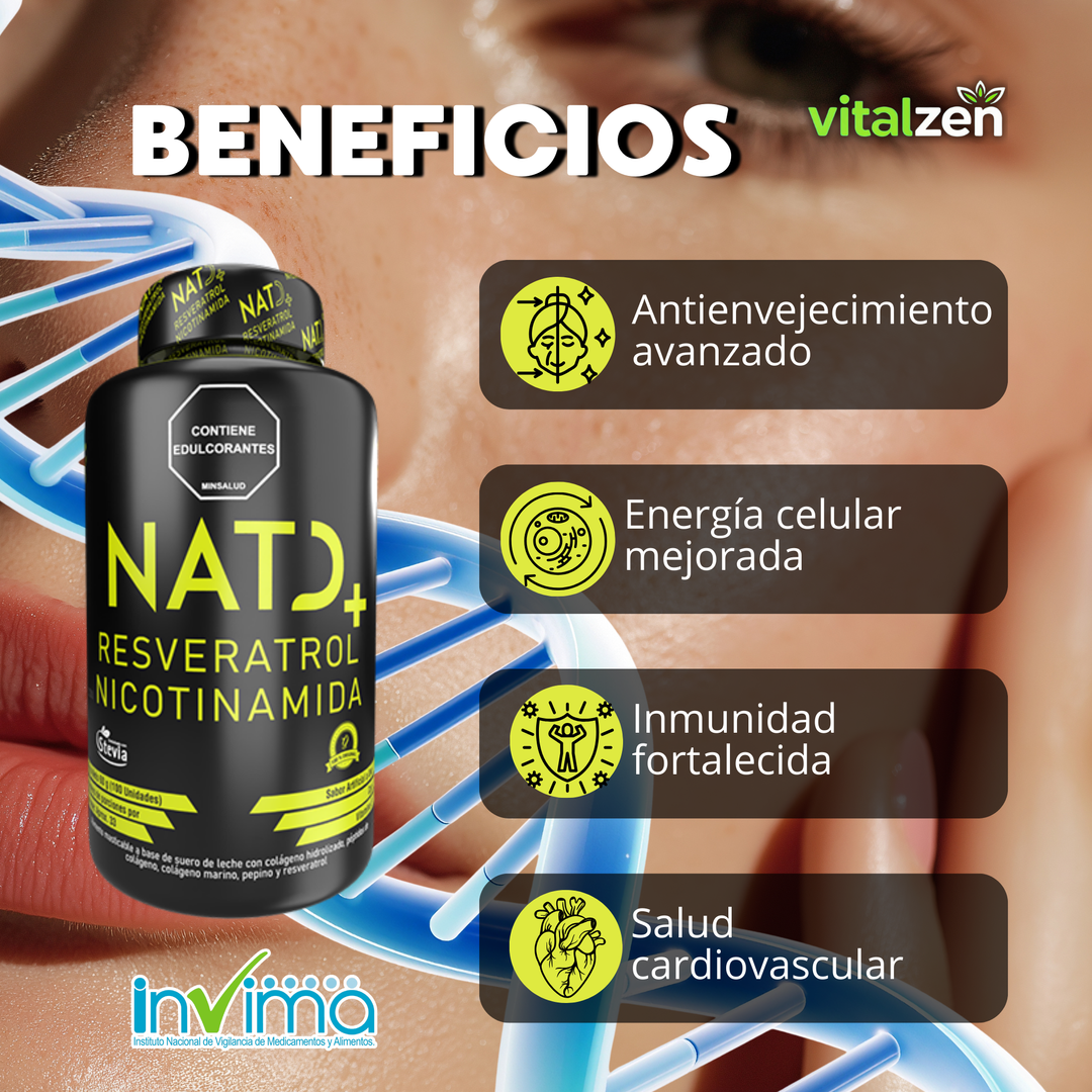 NAD+ Resveratrol con Colageno Marino - 100 Comprimidos x3