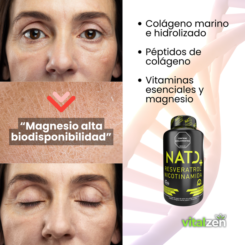 NAD+ Resveratrol con Colageno Marino - 100 Comprimidos x3