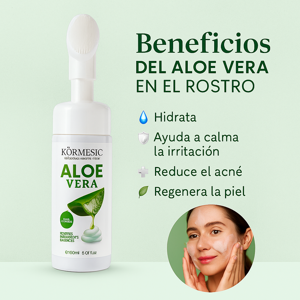 Espuma Facial Limpiadora con Aloe Vera – KÖRMESIC 150ml