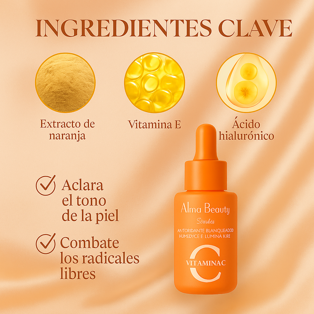 Serum Vitamina C con Acido Hialuronico – Alma Beauty 30ml