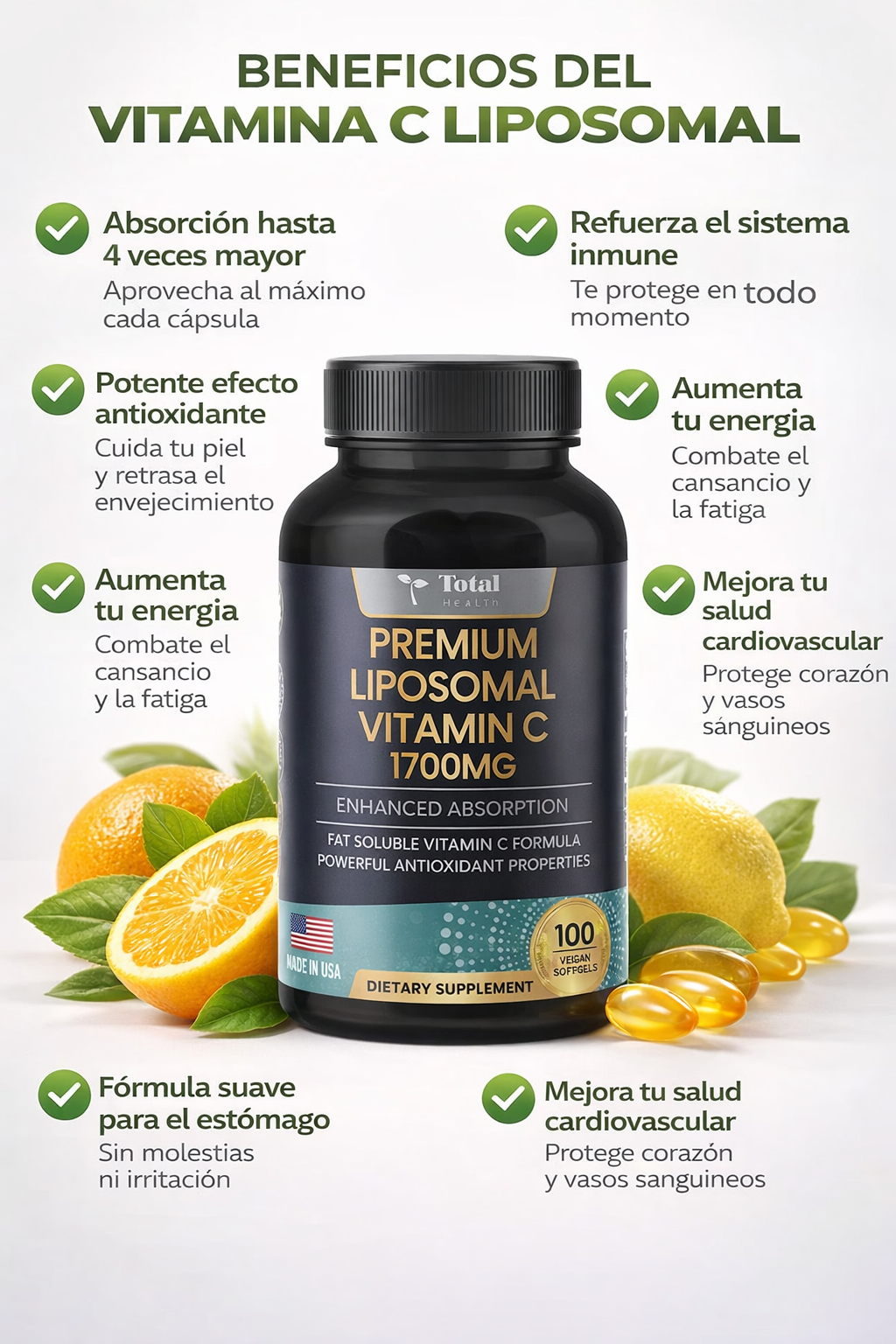 Vitamina C Liposomal 1700mg – Potencia Máxima, Resultados Reales
