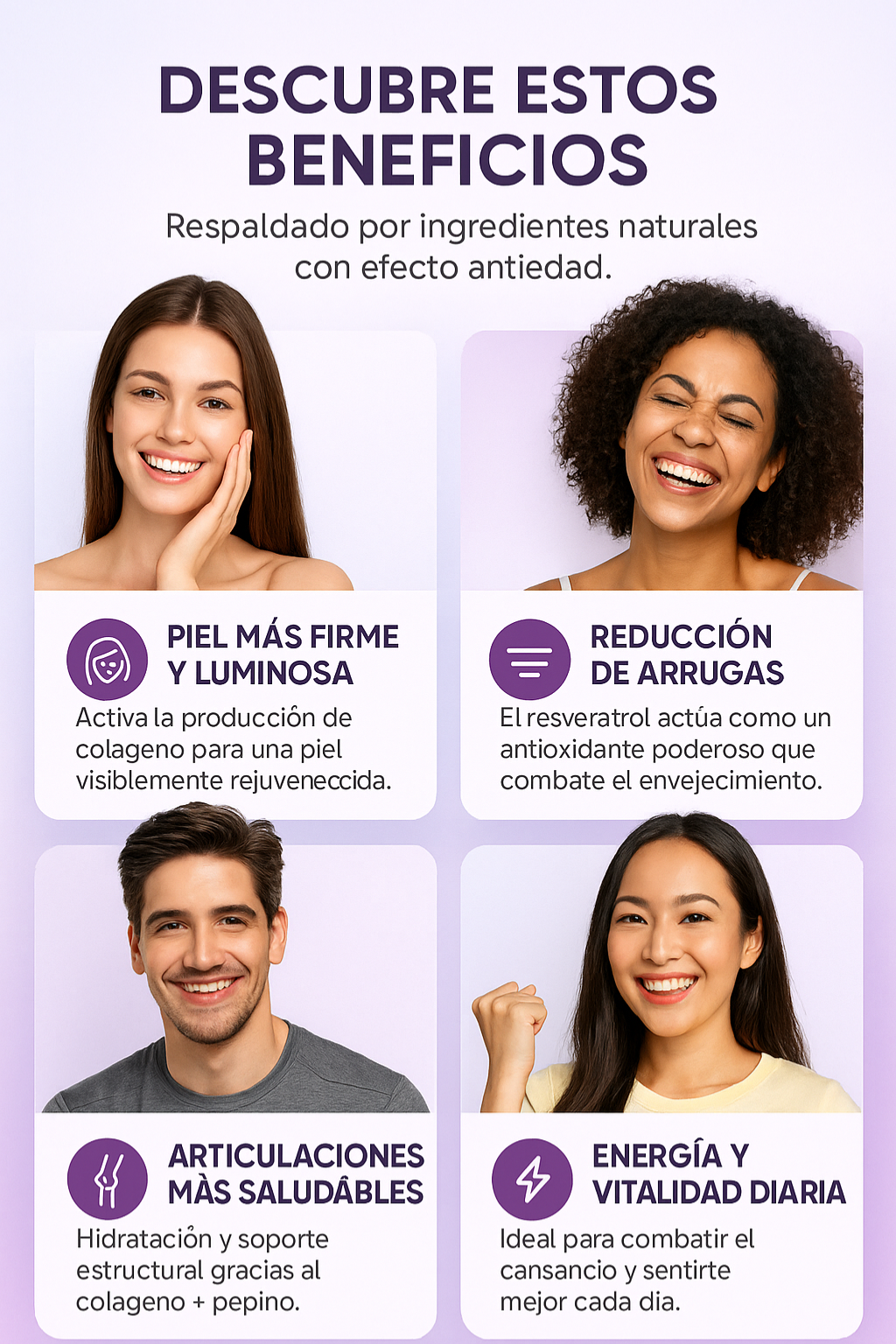 Resveratrol Vitalcom x60 - Antioxidante, Colágeno y Vitaminas para Piel y Bienestar