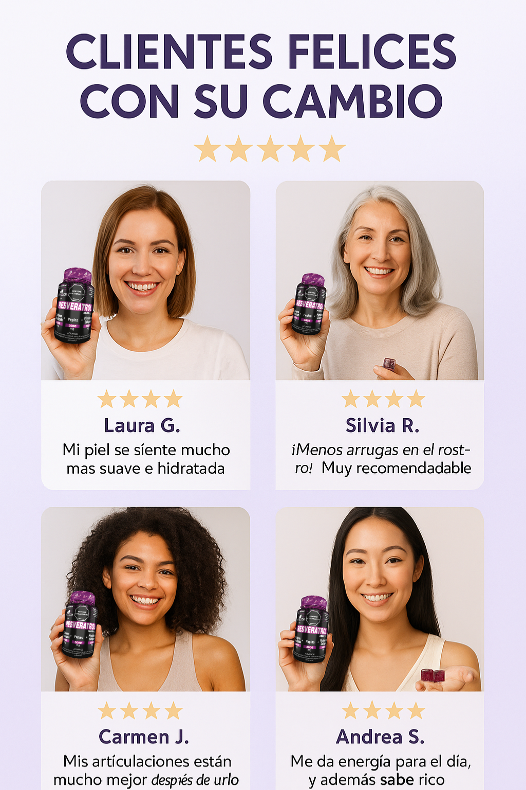 Resveratrol Vitalcom x60 - Antioxidante, Colágeno y Vitaminas para Piel y Bienestar