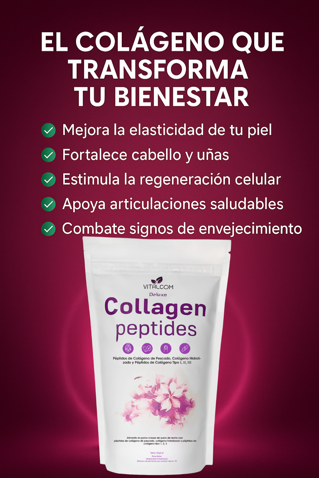 Deluxe Collagen Peptides - Colágeno Hidrolizado con Biotina y CoQ10