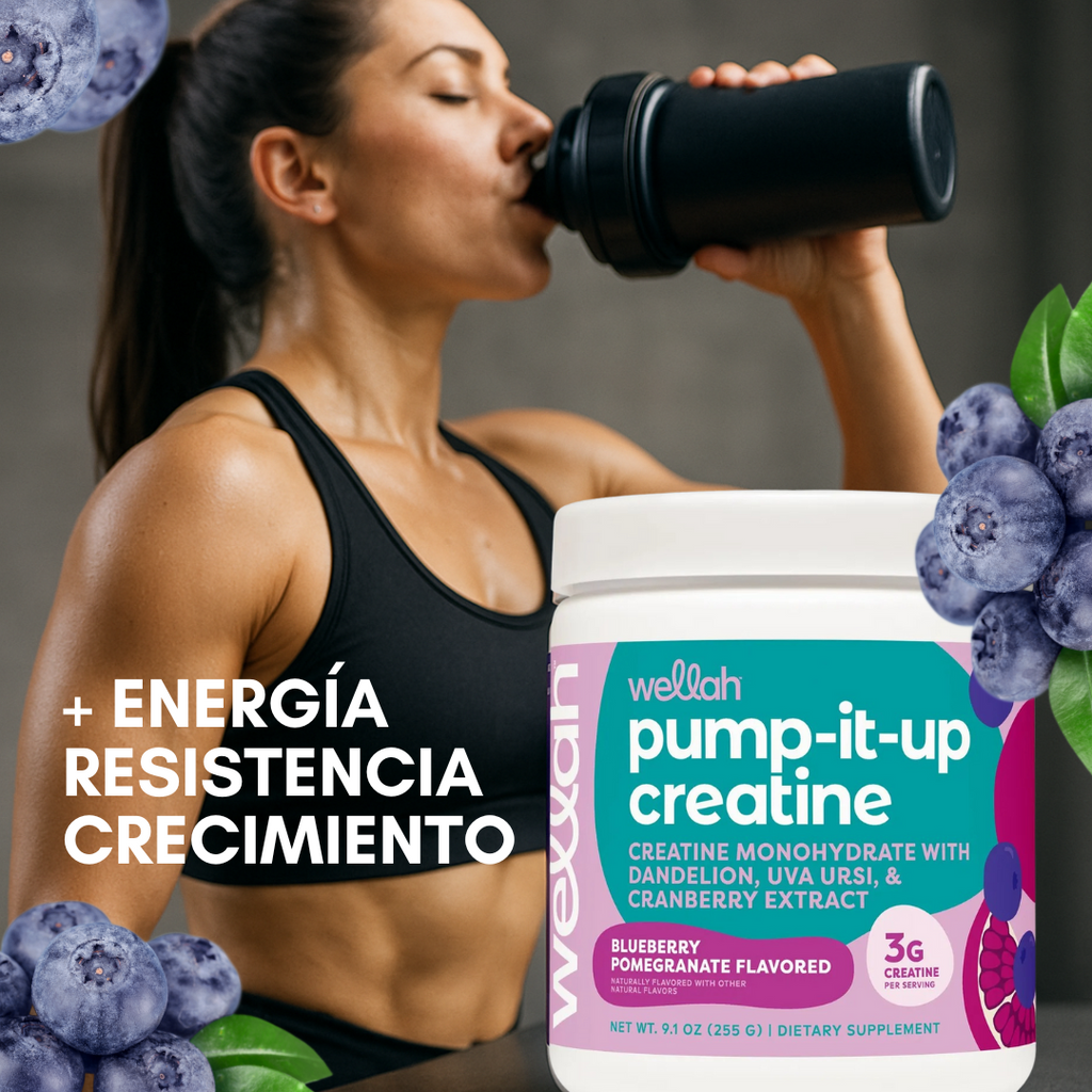 Pump It Up Creatina Wellah - Creatina Monohidratada con Extractos Naturales 555g