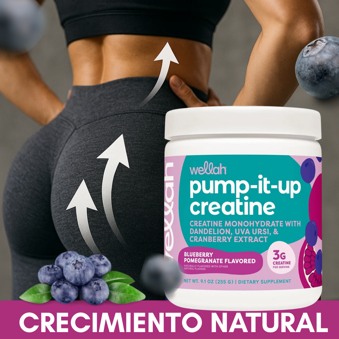 Pump It Up Creatina Wellah - Creatina Monohidratada con Extractos Naturales 555g