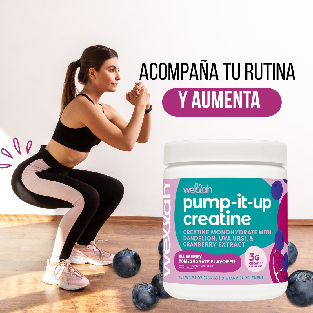 Pump It Up Creatina Wellah - Creatina Monohidratada con Extractos Naturales 555g