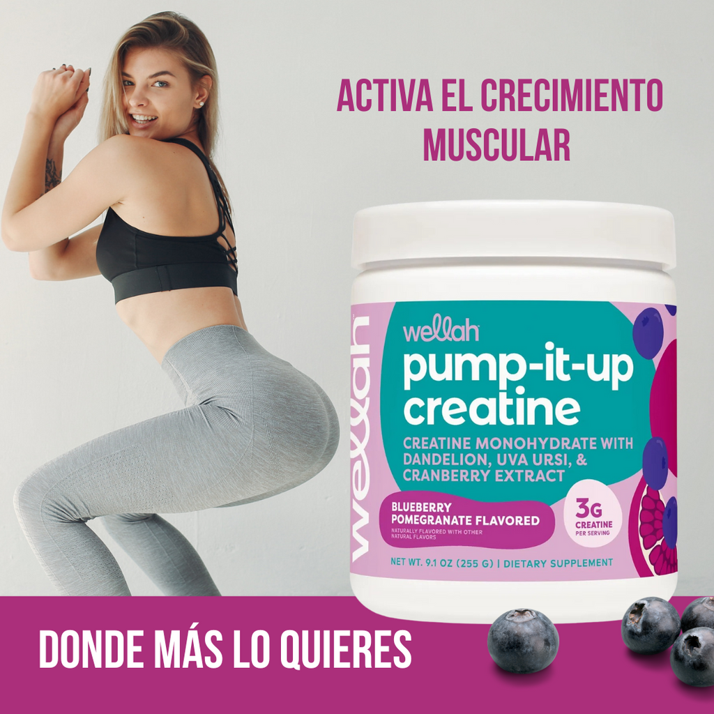 Pump It Up Creatina Wellah - Creatina Monohidratada con Extractos Naturales 555g