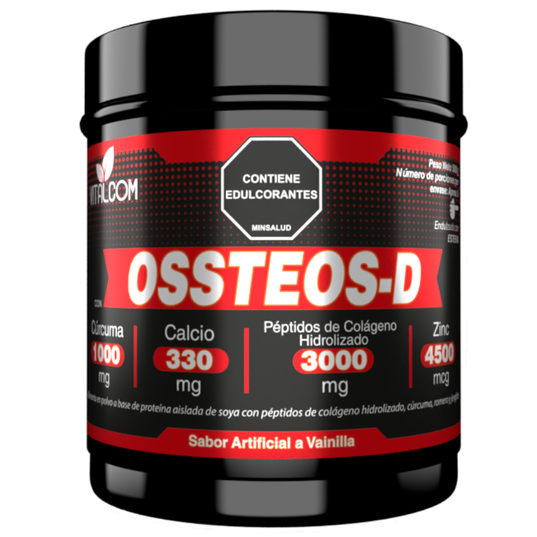 OSSTEOS-D | Suplemento en Polvo para Articulaciones y Huesos con Colágeno, Cúrcuma y Calcio