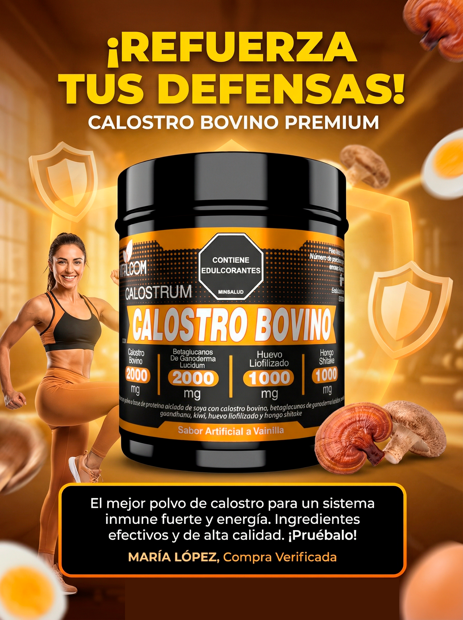 Calostro Bovino 500gr  - Fortalece Sistema Inmunológico
