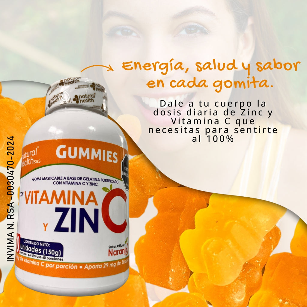 Gummies de Vitamina C y Zinc x60 - Refuerzo Inmunológico Diario