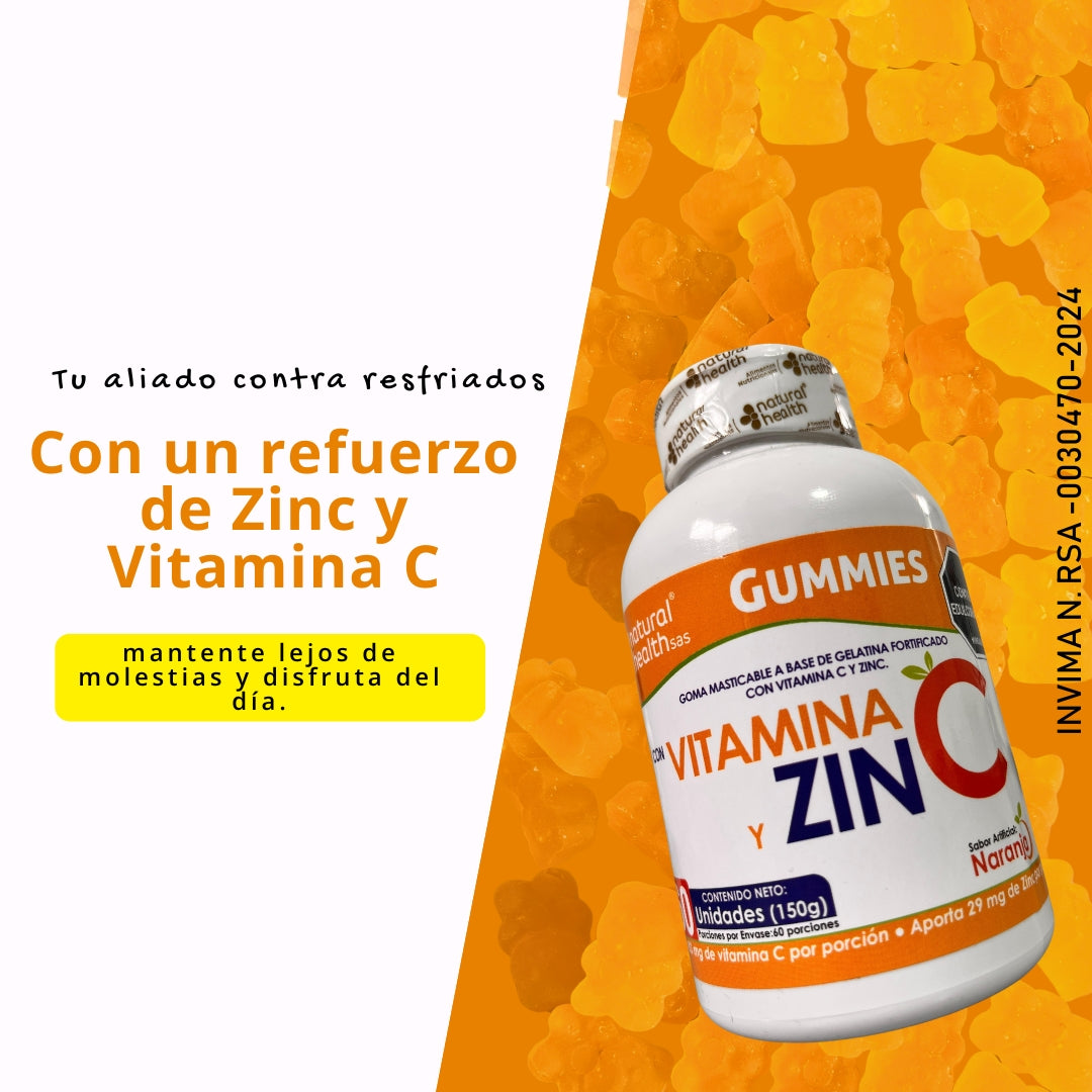Gummies de Vitamina C y Zinc x60 - Refuerzo Inmunológico Diario