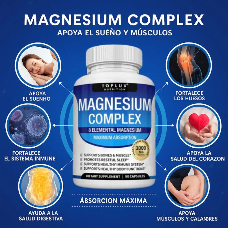 Magnesium Complex 8 en 1 - Sueno, Musculos y Huesos
