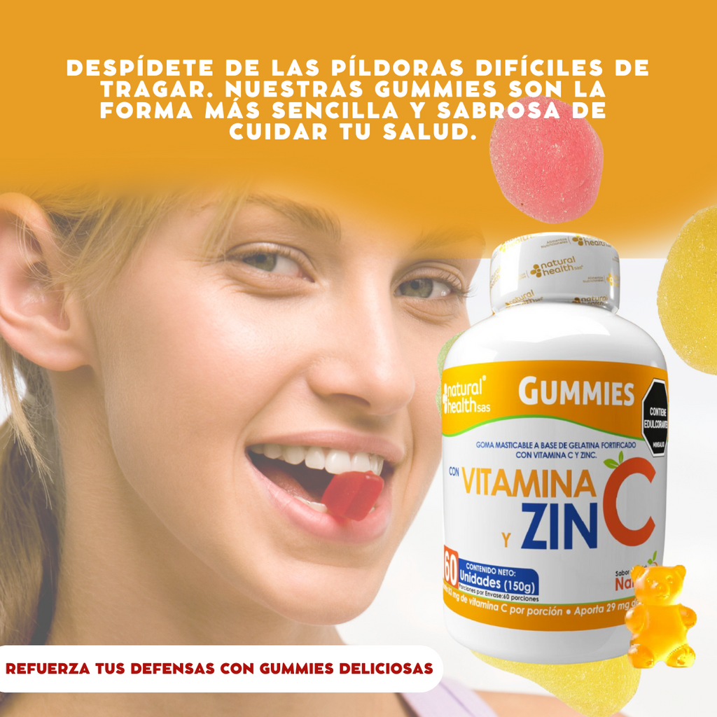 Gummies de Vitamina C y Zinc x60 - Refuerzo Inmunológico Diario